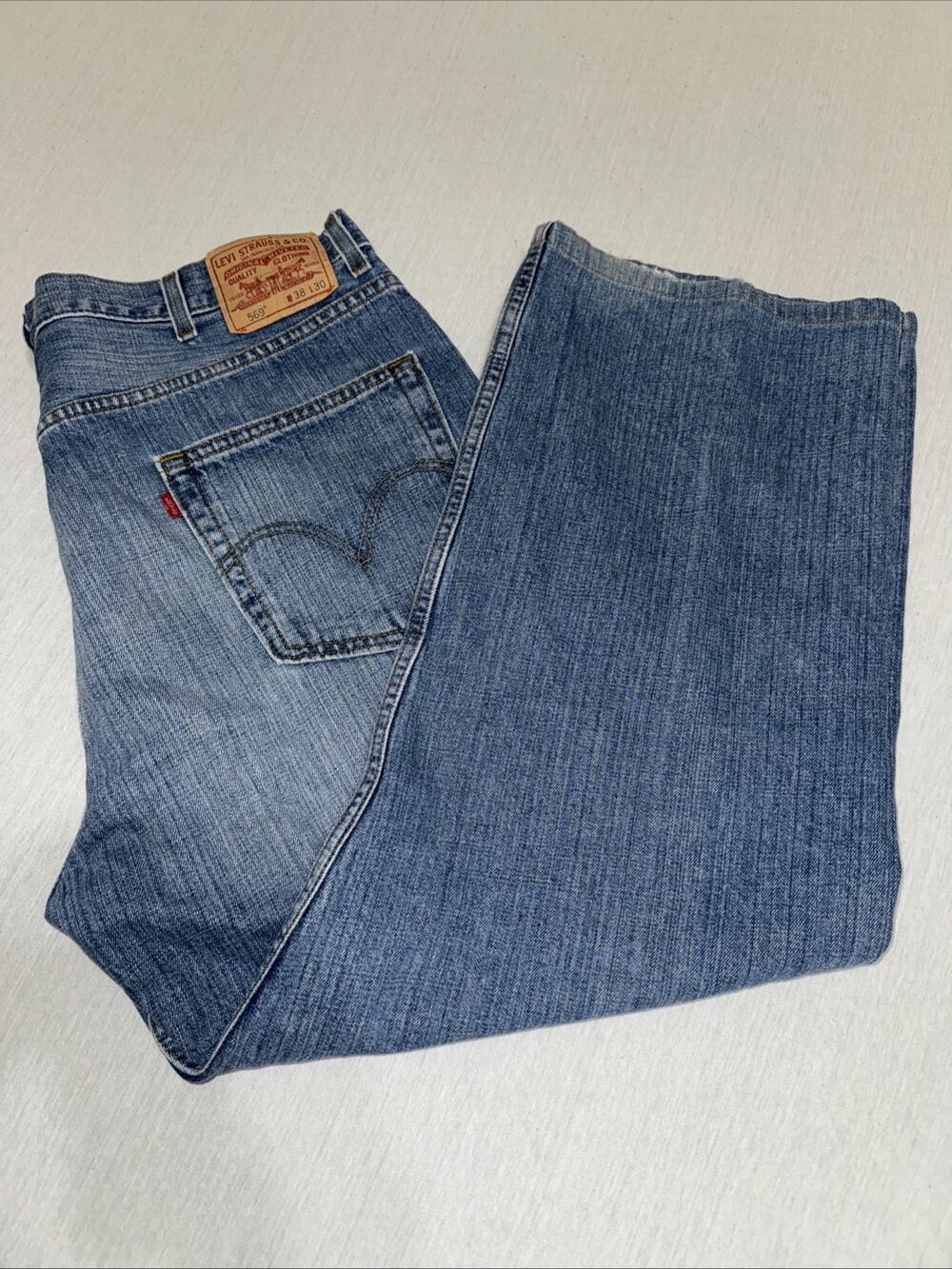 Vintage Levis 569 Jeans 38x30 Blue Baggy Loose Wide Leg Straight Street Y2K